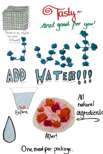 JUST ADD WATER: A “Fresh!” workshop idea for easily-transportable food with edible packaging, by primary student Joanna Ellis