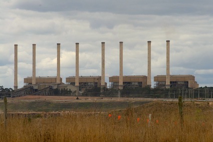 Hazelwood in Victoria’s Latrobe Valley. A growing proportion of Tasmanian electricity is produced by Victorian coal-fired power stations. PHOTO WIKIPEDIA COMMONS