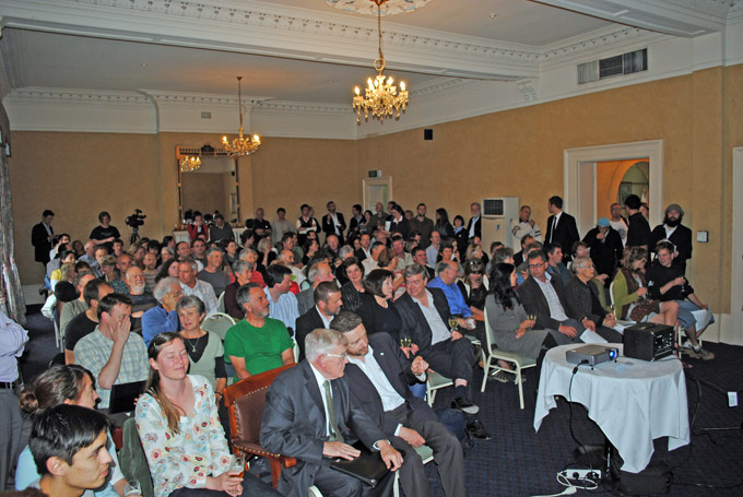Audience for the launch at Hadleys Hotel, Hobart