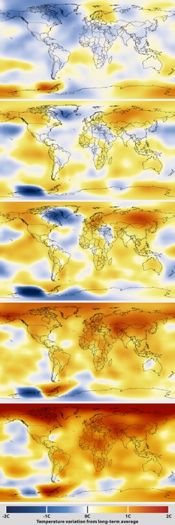 How the world has warmed since 1970: maps prepared by NASA's Goddard Institute