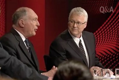 Deputy Prime Minister Warren Truss puts a point on Q&A. [SOURCE: ABC]