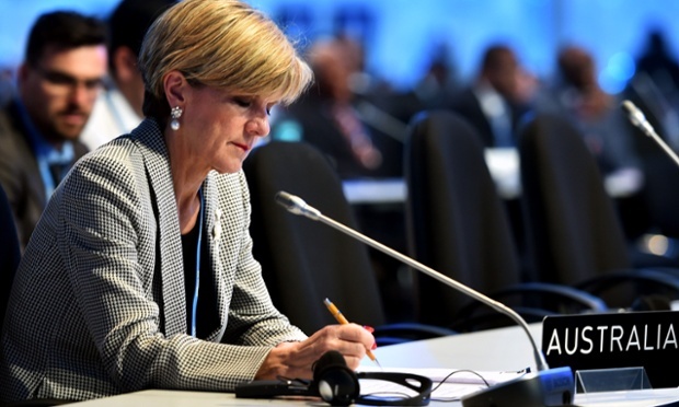 Australian foreign minister Julie Bishop at the 20th UNFCCC meeting in Lima, Peru. PHOTO GUARDIAN AUSTRALIA
