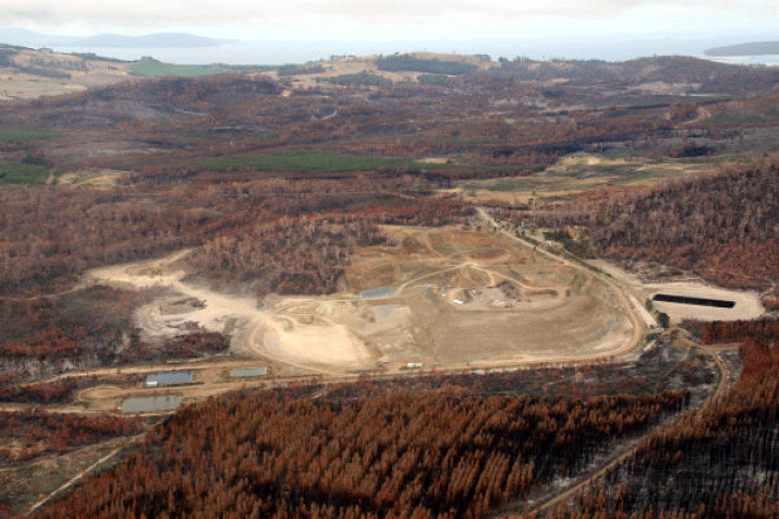 Site of the Copping C Cell, proposed for long-term hazardous waste disposal. PHOTO Shane Humpheries/TasmanianTimes