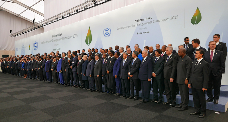 World leaders gather at the Paris meeting in late November 2015. PHOTO Wikpedia Commons