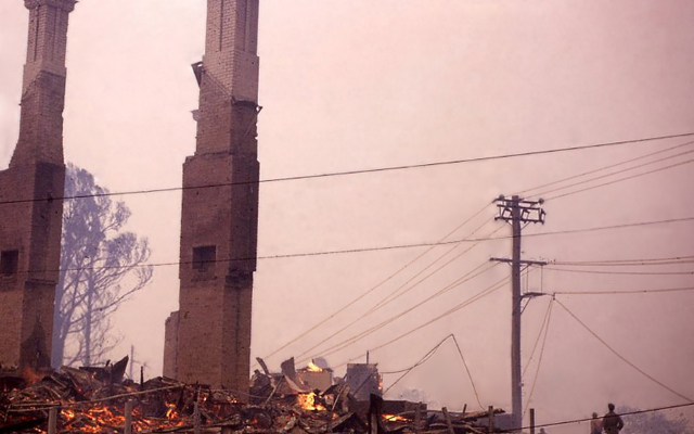Dr Jim Marwood took this photograph of the remains of Fern Tree Hotel on the afternoon of 7 February 1967.