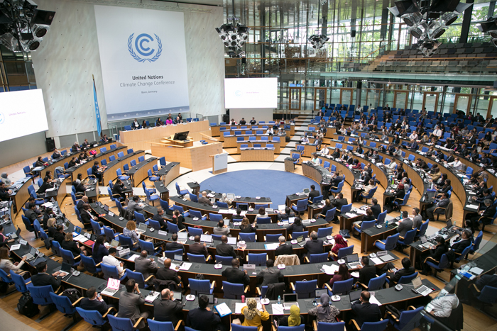 Delegates gather in the main hall at Bonn for this year’s UNFCCC climate summit. PHOTO Kiara Worth, IISD/ENB