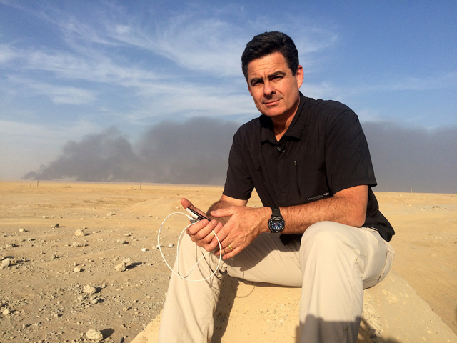 ABC Middle East correspondent Matt Brown reporting from Mosul. PHOTO ABC