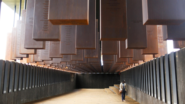 Inside the memorial to US lynching victims. PHOTO National Memorial for Peace and Justice