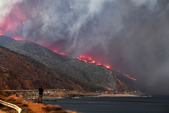 California burning: coastal fires north of Los Angeles at the weekend. PHOTO Robyn Beck / AFP - Getty Images
